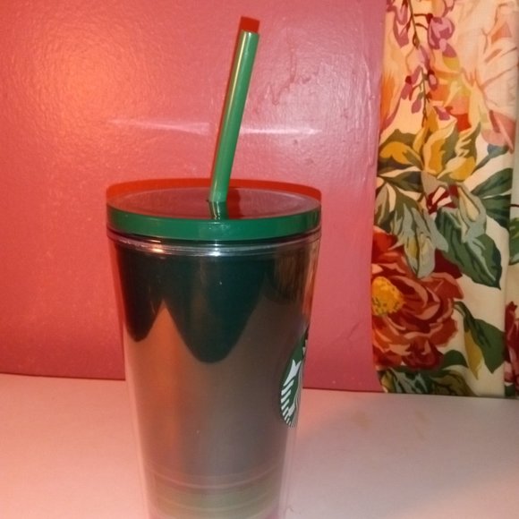 Starbucks CHRISTMAS GREEN & RED 2022 Holiday Travel Tumbler WITH Lid - Picture 7 of 9